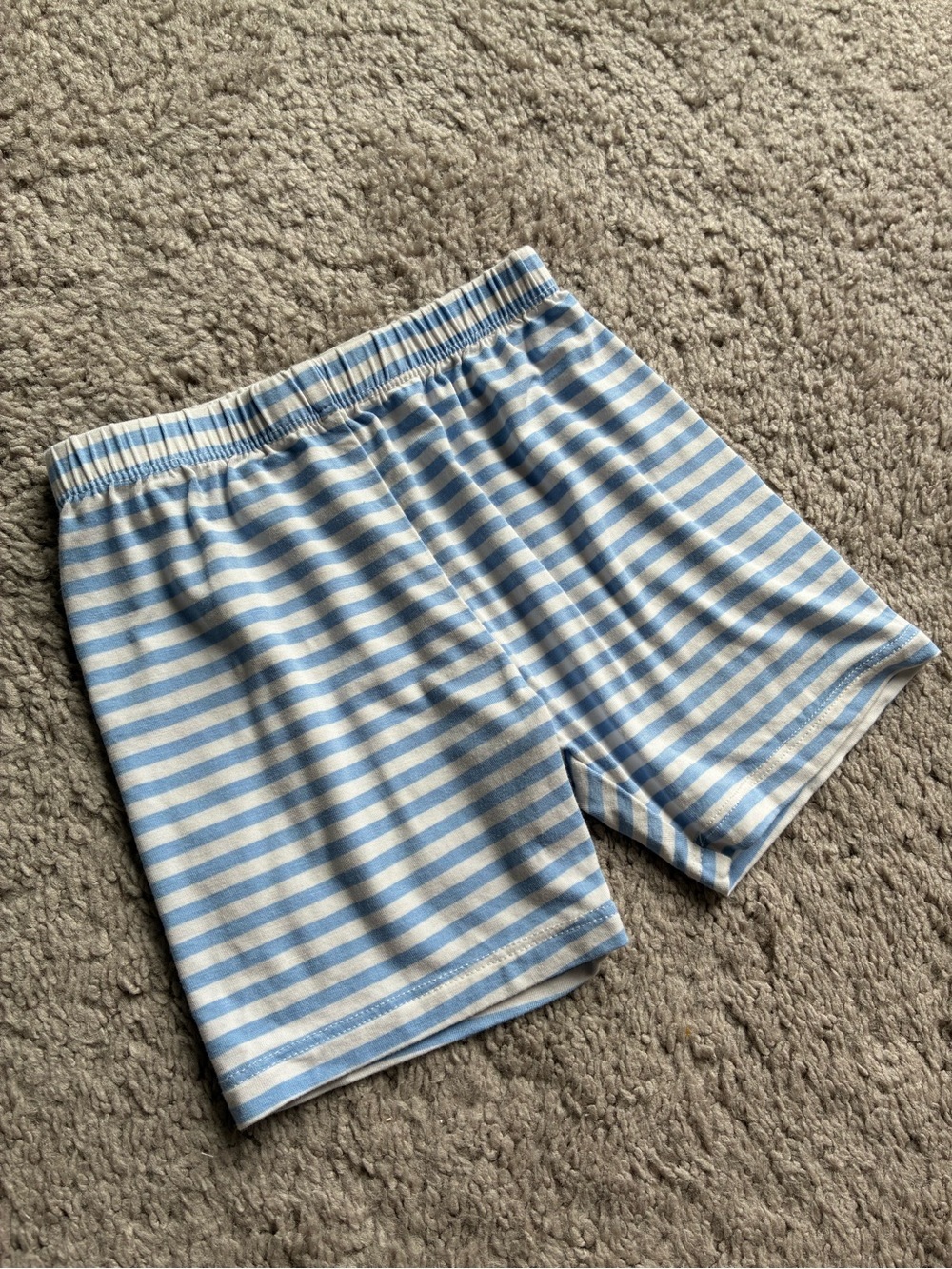 Bambi & Birdie Bamboo Baby Blue and White Striped Shorts